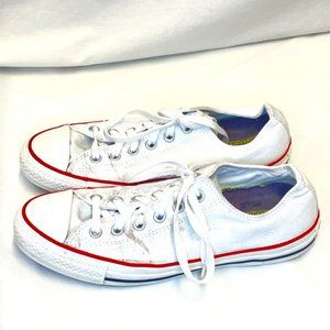 Converse Allstar White Canvas Low-tops; women's 10/men's 8